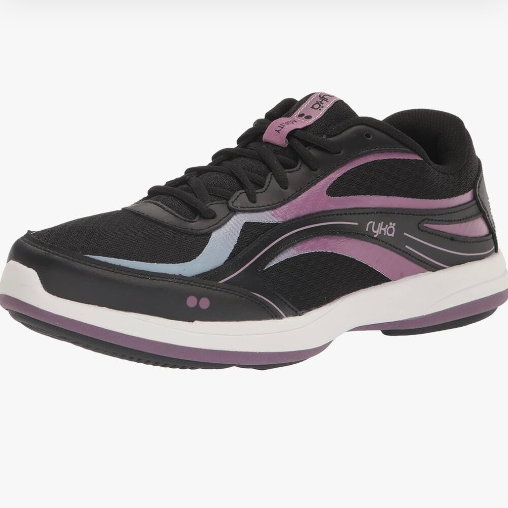Ryka NWB Sz 8.5M Black Purple Women's Agility Walking Shoe Sneaker